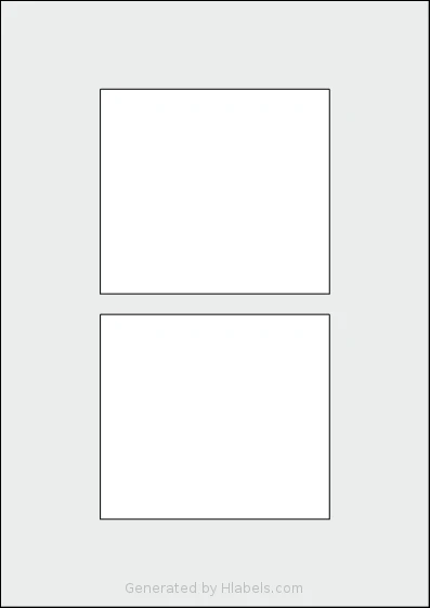AALabels® AARA02 template with 2 rectangular 112 x 100 millimeter labels per sheet, on A4-size adhesive blank label sheets.
