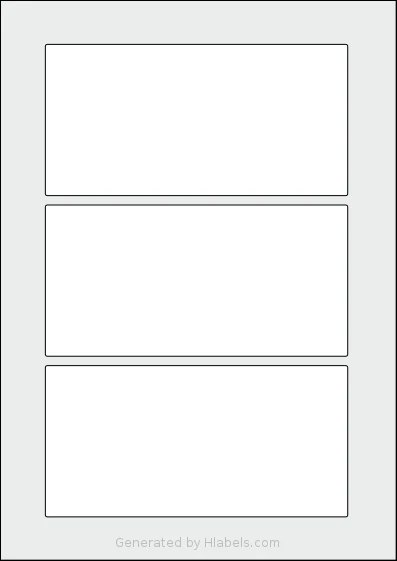 AALabels® AARA03 template with 3 rectangular 160 x 80 millimeter labels per sheet, on A4-size adhesive blank label sheets.