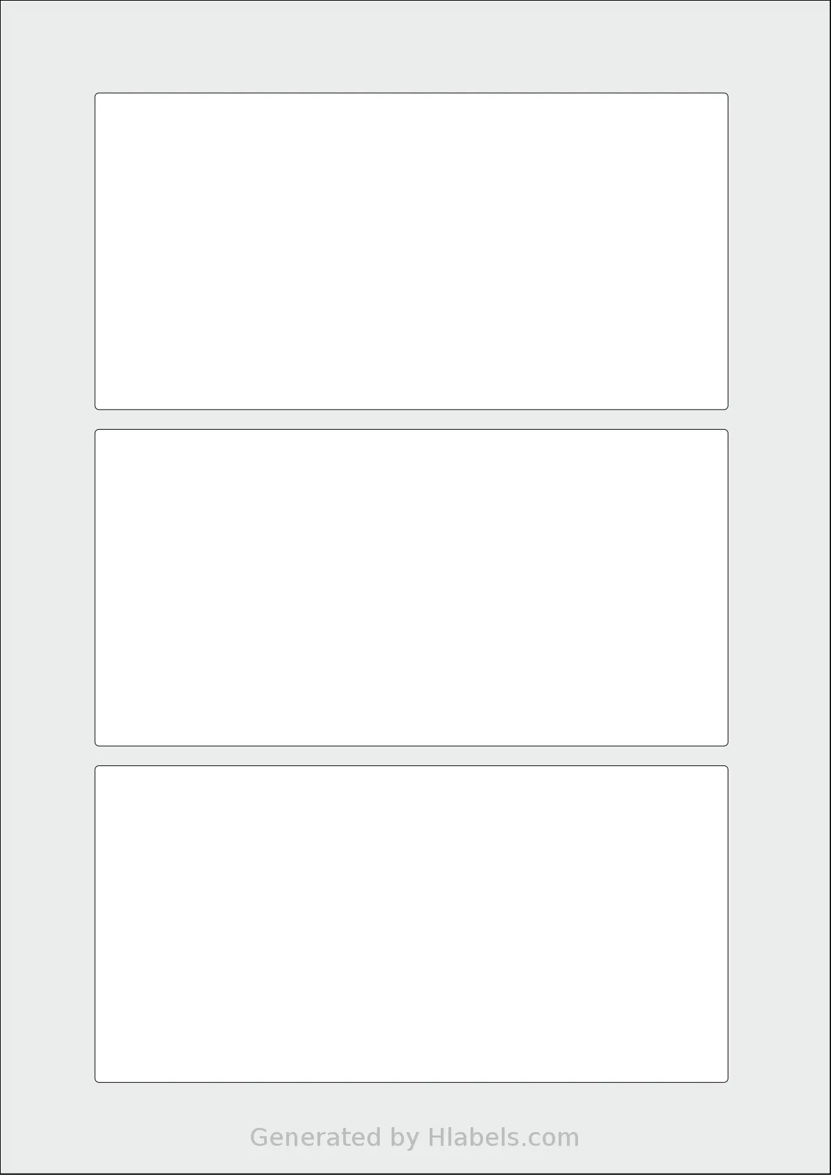 AALabels® AARA03 template with 3 rectangular 160 x 80 millimeter labels per sheet, on A4-size adhesive blank label sheets.