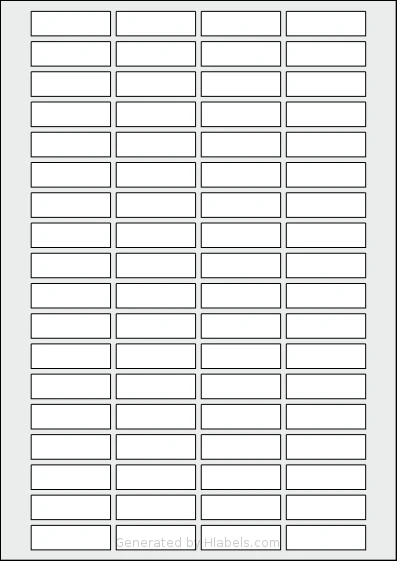 AALabels® AARB072 template with 72 rectangular 42 x 13 millimeter labels per sheet, on A4-size adhesive blank label sheets.