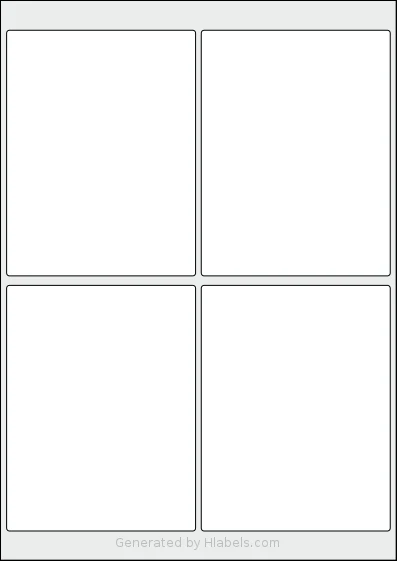 AALabels® AARC04 template with 4 rectangular 100 x 130 millimeter labels per sheet, on A4-size adhesive blank label sheets.