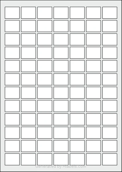 AALabels® AARC084 template with 84 rectangular 25 x 20 millimeter labels per sheet, on A4-size adhesive blank label sheets.
