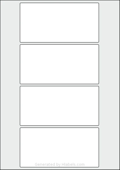 AALabels® AARD04 template with 4 rectangular 138 x 69 millimeter labels per sheet, on A4-size adhesive blank label sheets.
