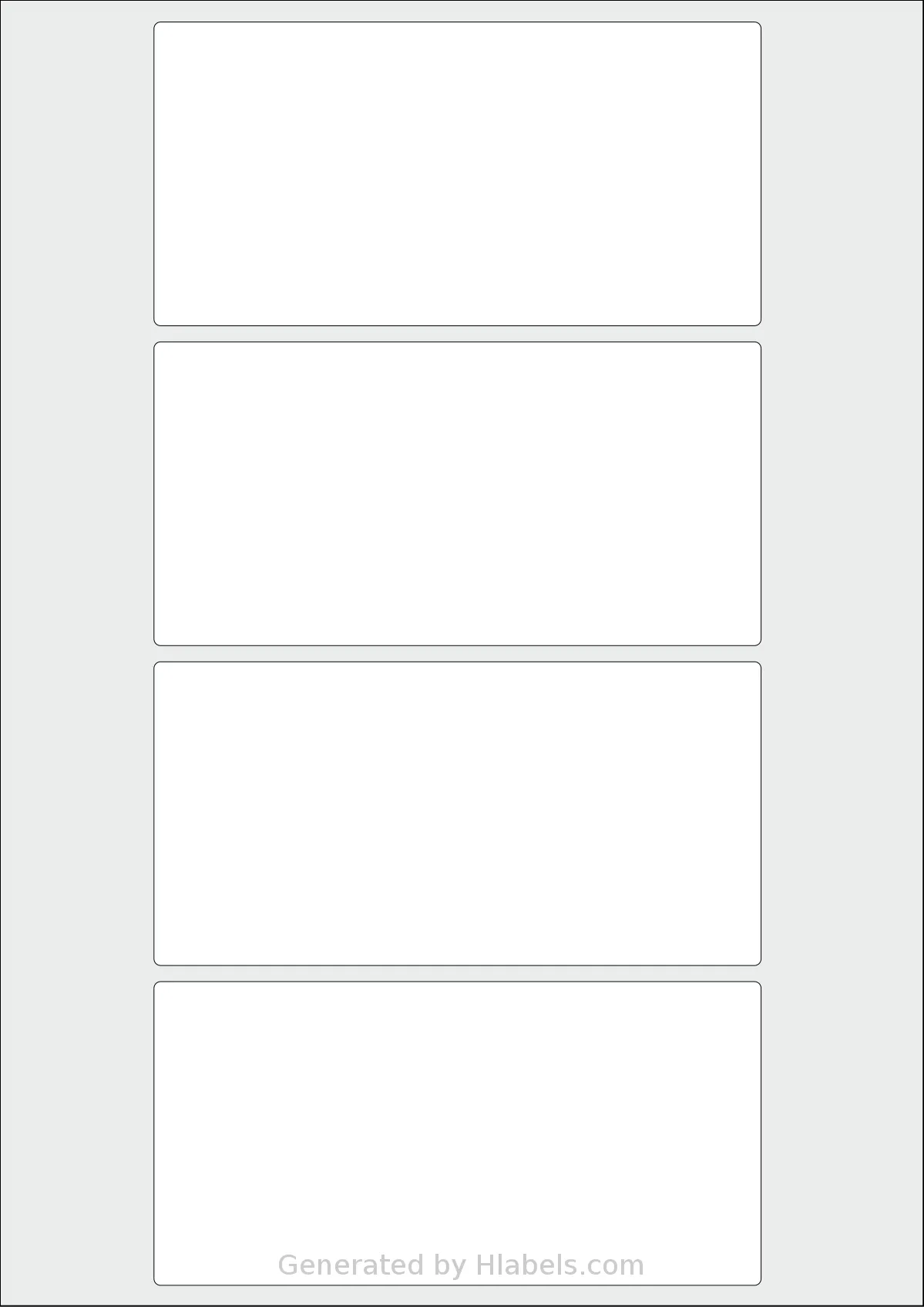 AALabels® AARD04 template with 4 rectangular 138 x 69 millimeter labels per sheet, on A4-size adhesive blank label sheets.