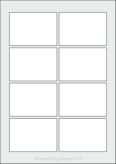 AALabels® AARD08 template with 8 rectangular 86 x 60 millimeter labels per sheet, on A4-size adhesive blank label sheets.