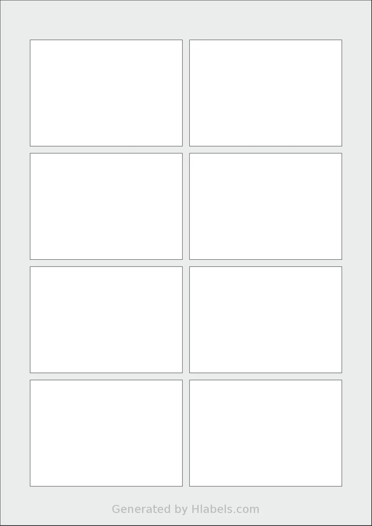 AALabels® AARD08 template with 8 rectangular 86 x 60 millimeter labels per sheet, on A4-size adhesive blank label sheets.