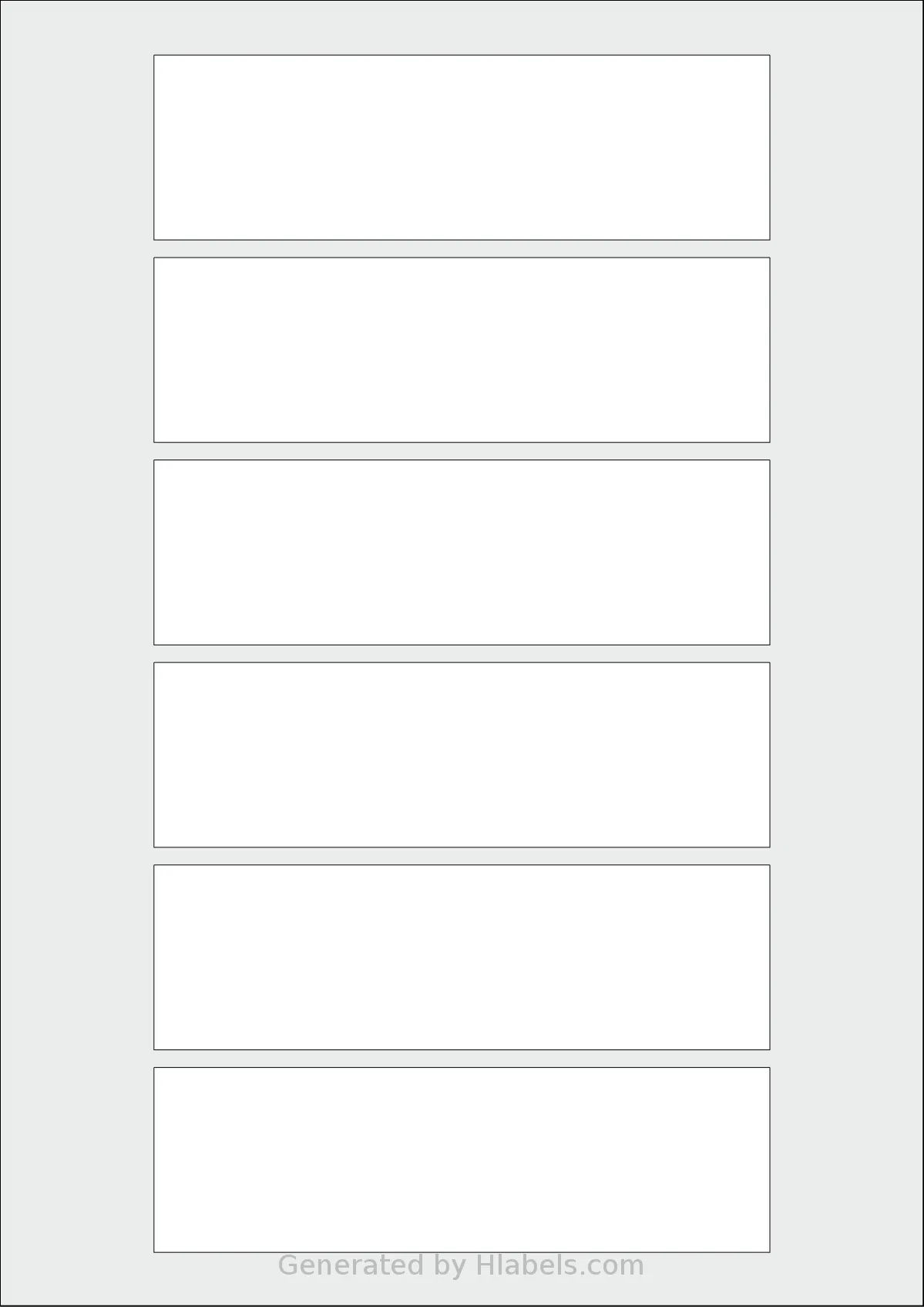 AALabels® AARE06 template with 6 rectangular 140 x 42 millimeter labels per sheet, on A4-size adhesive blank label sheets.