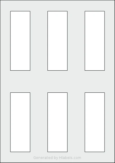 AALabels® AARF06 template with 6 rectangular 36 x 108 millimeter labels per sheet, on A4-size adhesive blank label sheets.