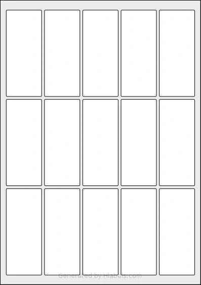 AALabels® AARG015 template with 15 rectangular 37 x 90 millimeter labels per sheet, on A4-size adhesive blank label sheets.