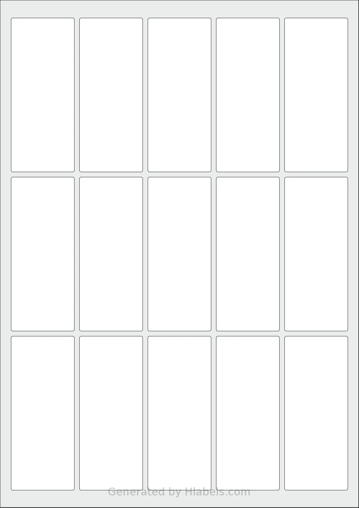 AALabels® AARG015 template with 15 rectangular 37 x 90 millimeter labels per sheet, on A4-size adhesive blank label sheets.