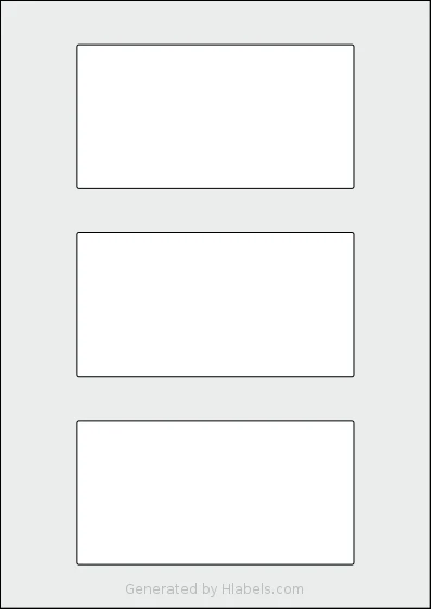 AALabels® AARG03 template with 3 rectangular 135 x 70 millimeter labels per sheet, on A4-size adhesive blank label sheets.