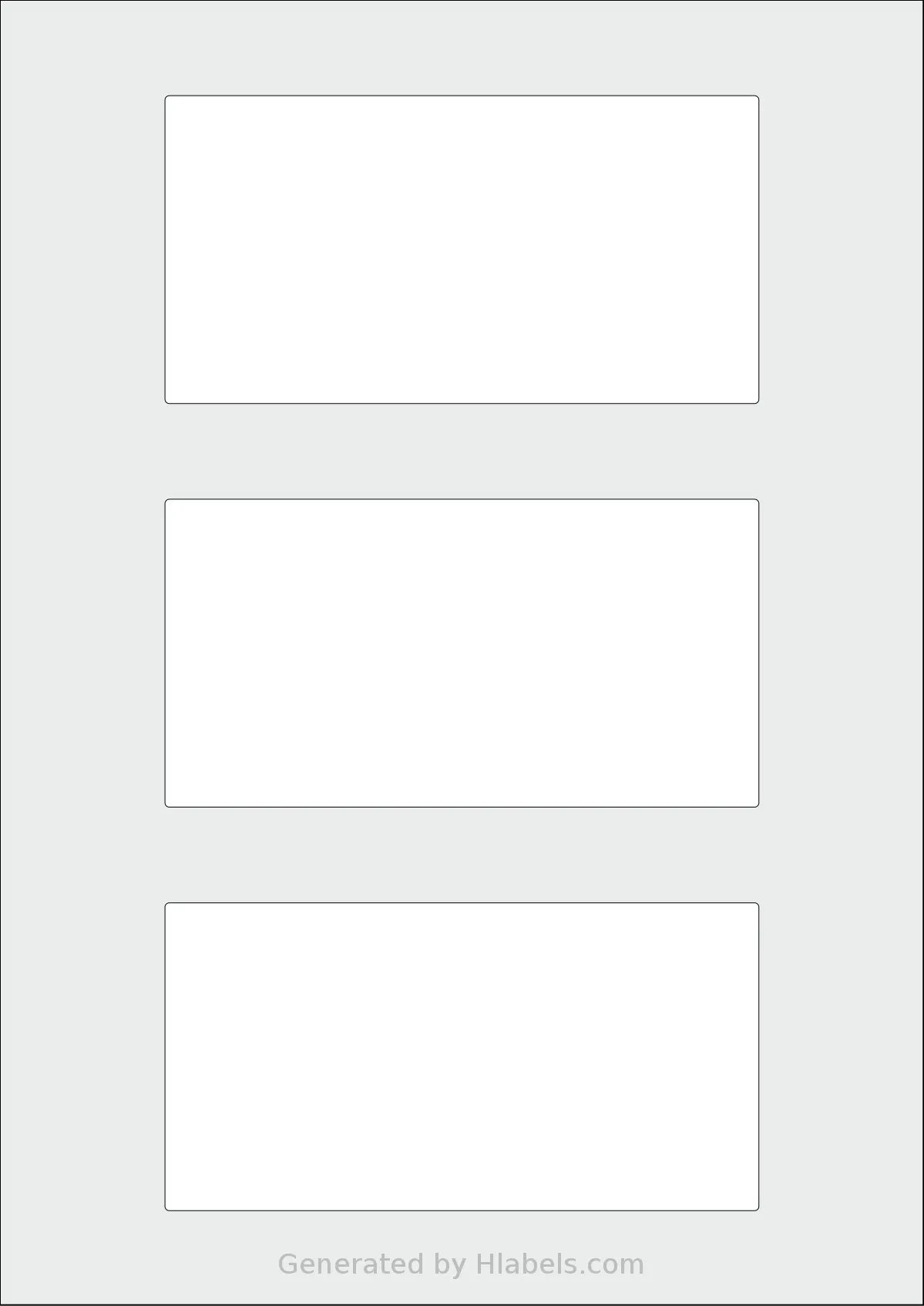AALabels® AARG03 template with 3 rectangular 135 x 70 millimeter labels per sheet, on A4-size adhesive blank label sheets.