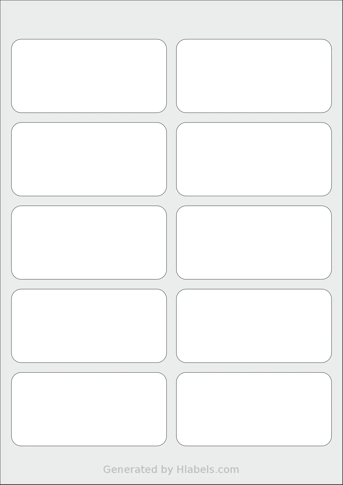 AALabels® AARL010 template with 10 rectangular 95 x 45 millimeter labels per sheet, on A4-size adhesive blank label sheets.