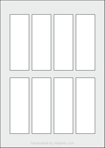 AALabels® AARL08 template with 8 rectangular 38 x 112 millimeter labels per sheet, on A4-size adhesive blank label sheets.
