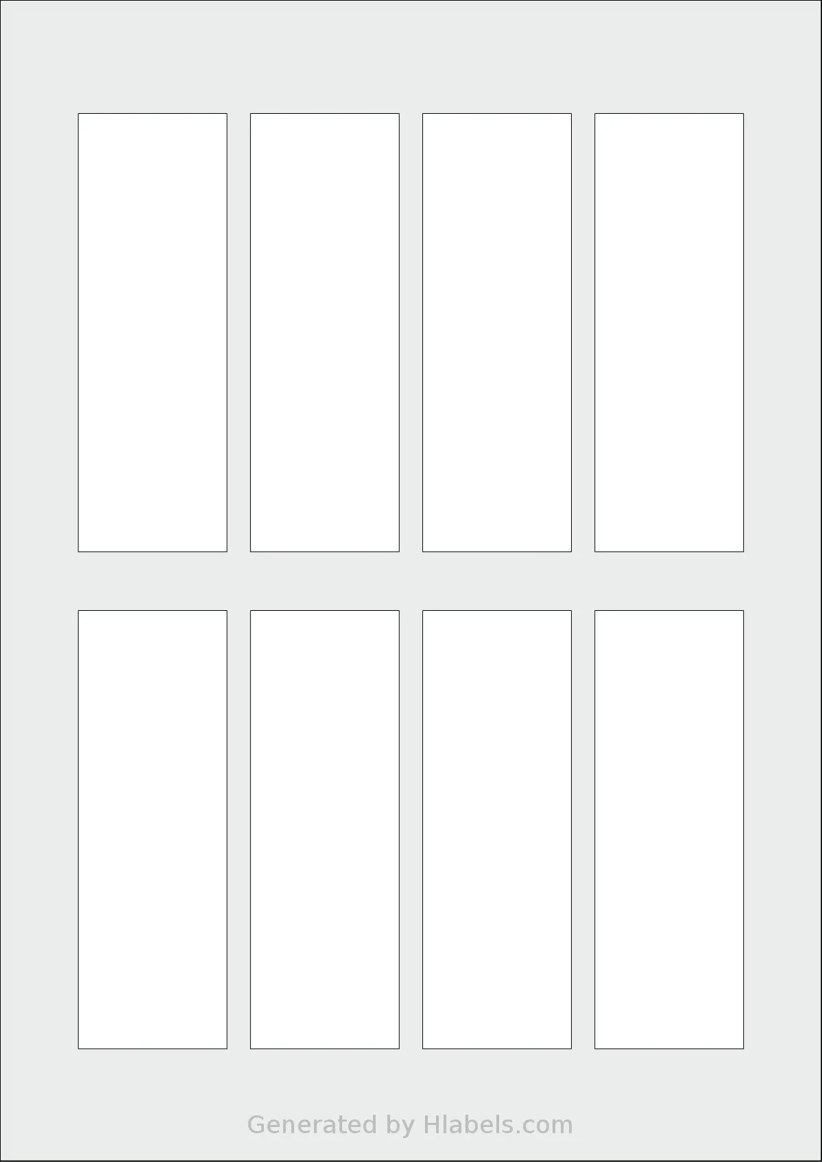 AALabels® AARL08 template with 8 rectangular 38 x 112 millimeter labels per sheet, on A4-size adhesive blank label sheets.