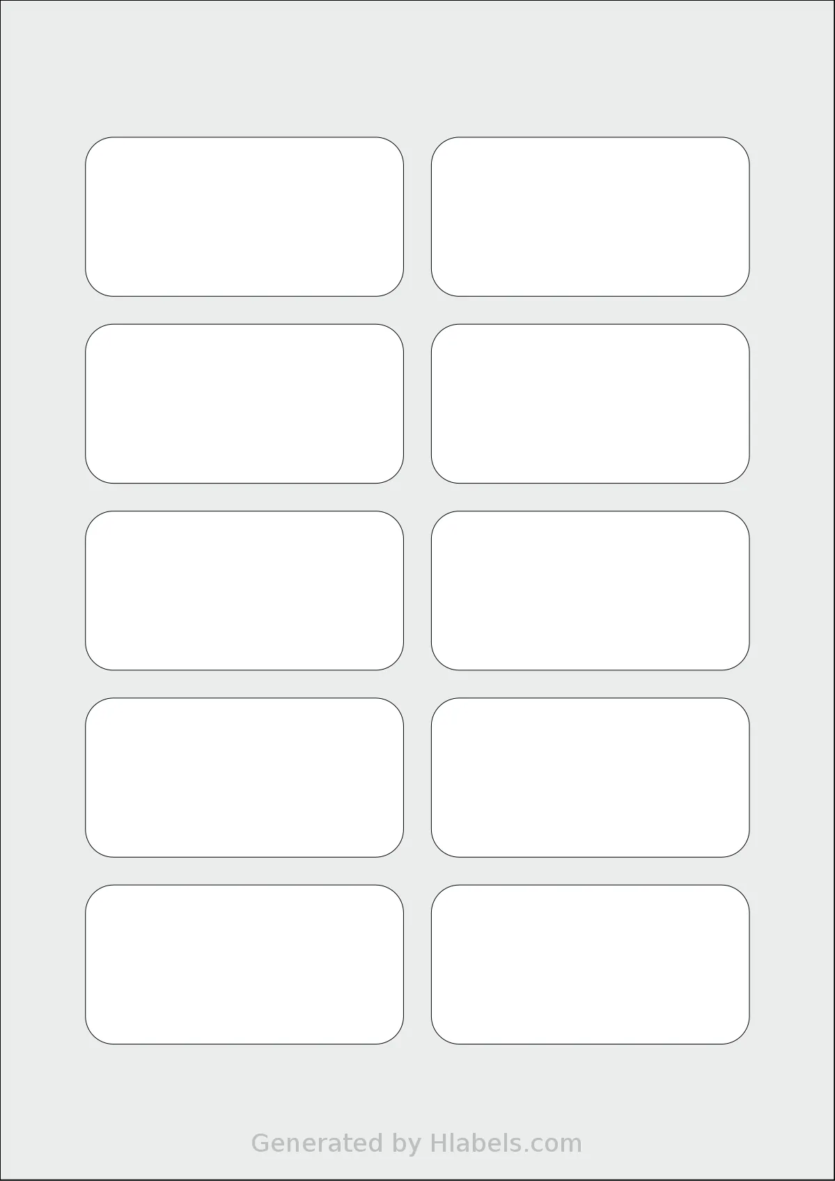AALabels® AARM010 template with 10 rectangular 80 x 40 millimeter labels per sheet, on A4-size adhesive blank label sheets.