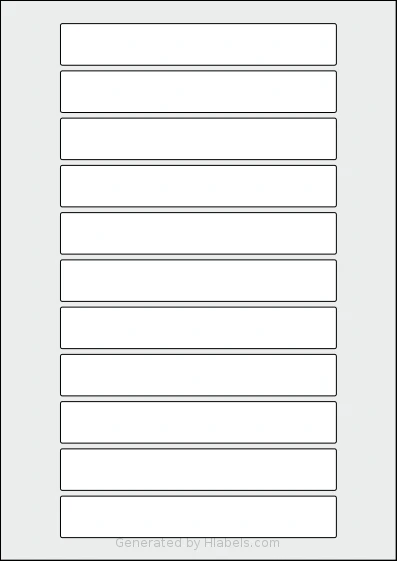 AALabels® AARR11 template with 11 rectangular 146 x 22 millimeter labels per sheet, on A4-size adhesive blank label sheets.