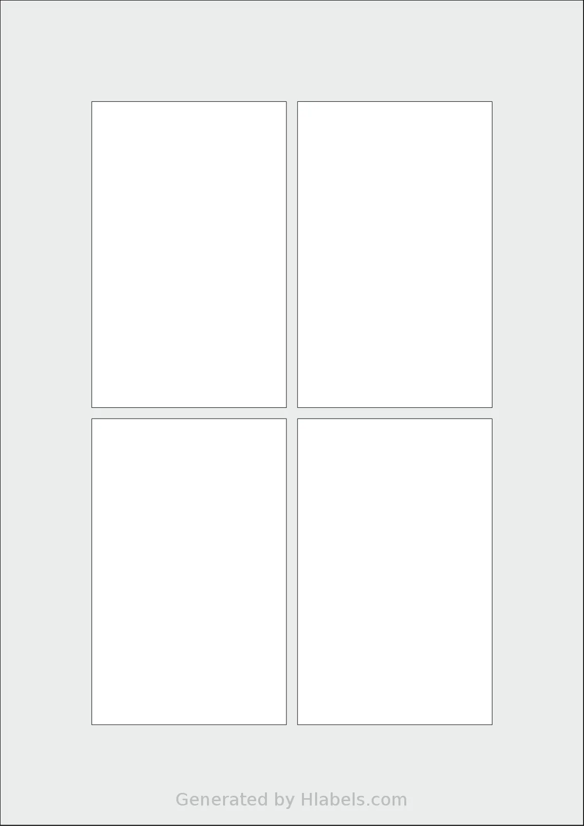 AALabels® AARS04 template with 4 rectangular 70 x 110 millimeter labels per sheet, on A4-size adhesive blank label sheets.