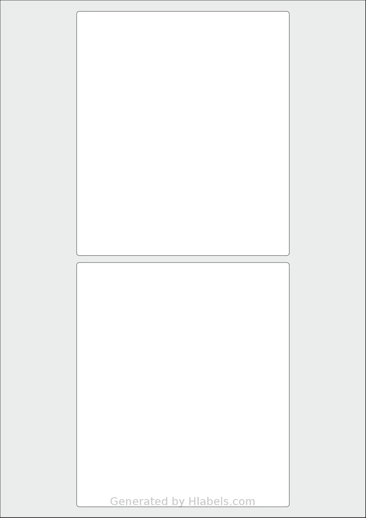 AALabels® AART02 template with 2 rectangular 122 x 140 millimeter labels per sheet, on A4-size adhesive blank label sheets.