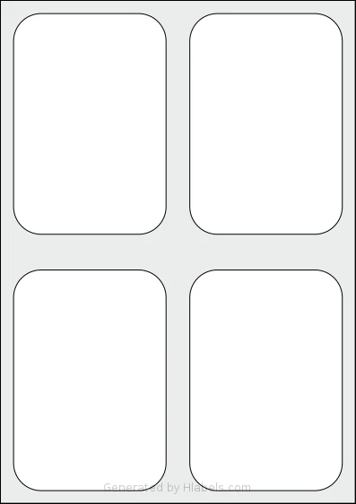 AALabels® AARZP004 template with 4 rectangular 90 x 130 millimeter labels per sheet, on A4-size adhesive blank label sheets.