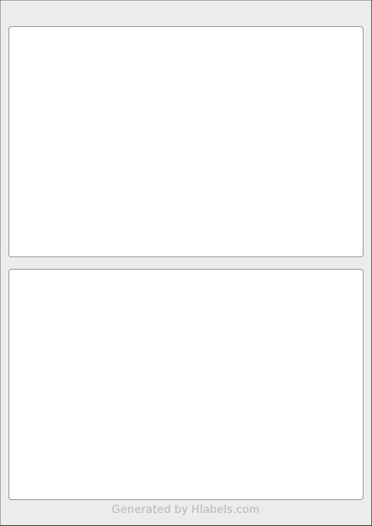 AALabels® AARZZ002 template with 2 rectangular 200 x 130 millimeter labels per sheet, on A4-size adhesive blank label sheets.