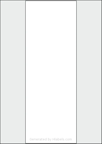 AALabels® AAS001 template with 1 rectangular 105 x 294 millimeter labels per sheet, on A4-size adhesive blank label sheets.