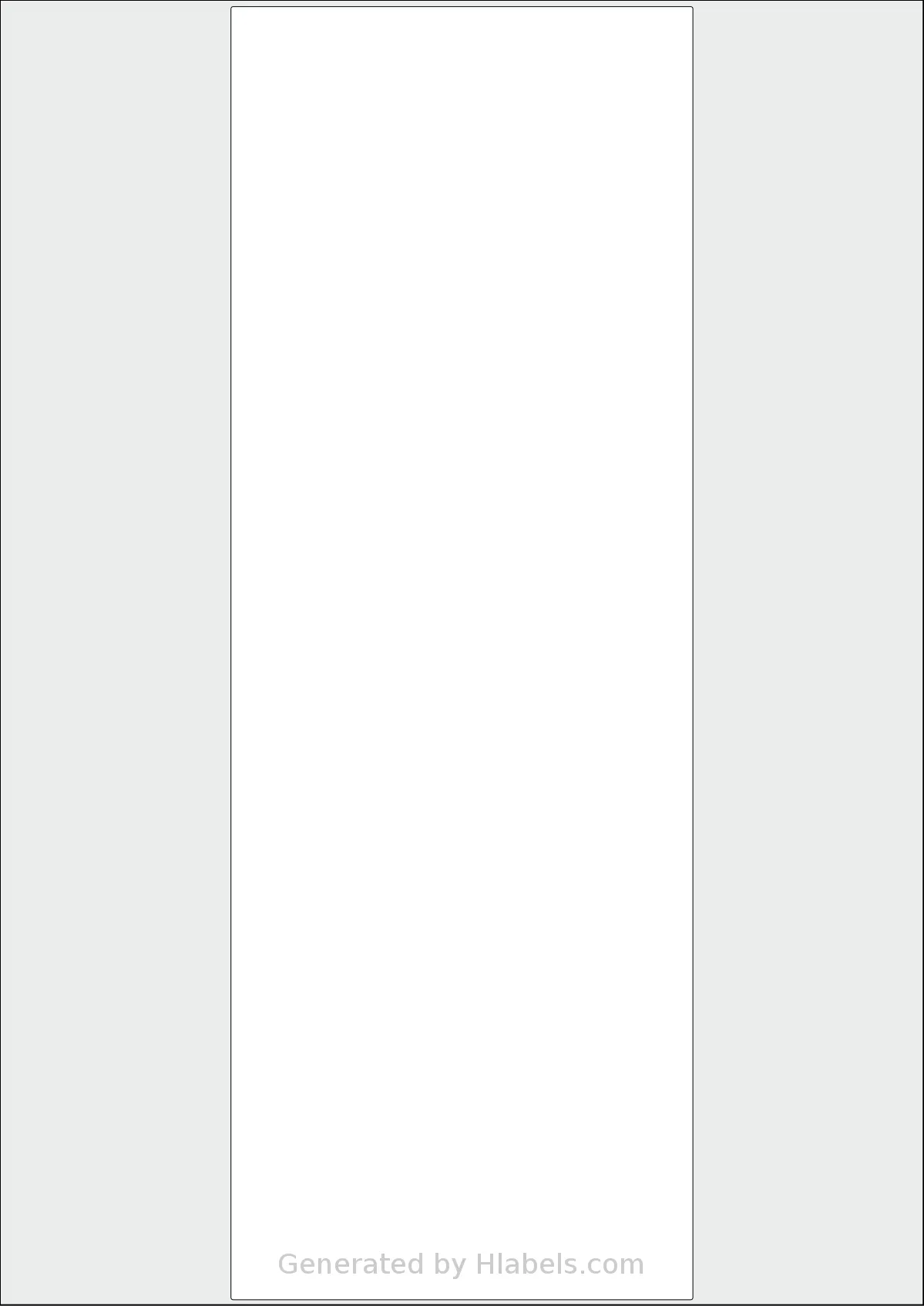 AALabels® AAS001 template with 1 rectangular 105 x 294 millimeter labels per sheet, on A4-size adhesive blank label sheets.