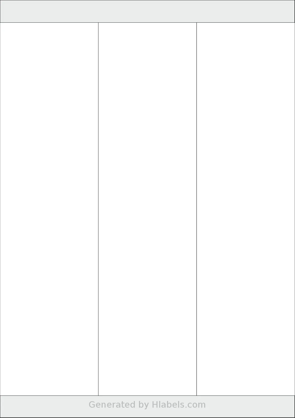 AALabels® AAS003 template with 3 rectangular 70 x 265 millimeter labels per sheet, on A4-size adhesive blank label sheets.