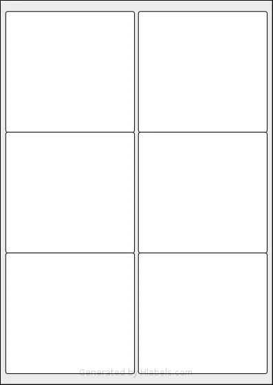 AALabels® AAS006 Template AALabels® AAS006 template with 6 rectangular 99.1 x 93.1 millimeter labels per sheet, on A4-size adhesive blank label sheets.