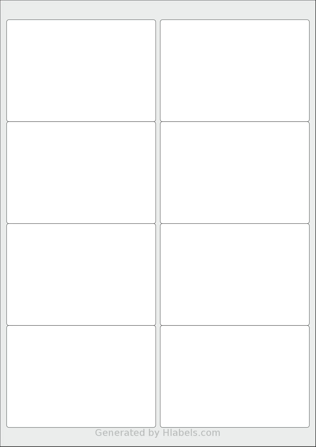 AALabels® AAS008 template with 8 rectangular 99.1 x 67.7 millimeter labels per sheet, on A4-size adhesive blank label sheets.