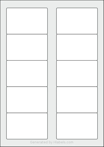AALabels® AAS010 Template AALabels® AAS010 template with 10 rectangular 83 x 53 millimeter labels per sheet, on A4-size adhesive blank label sheets.