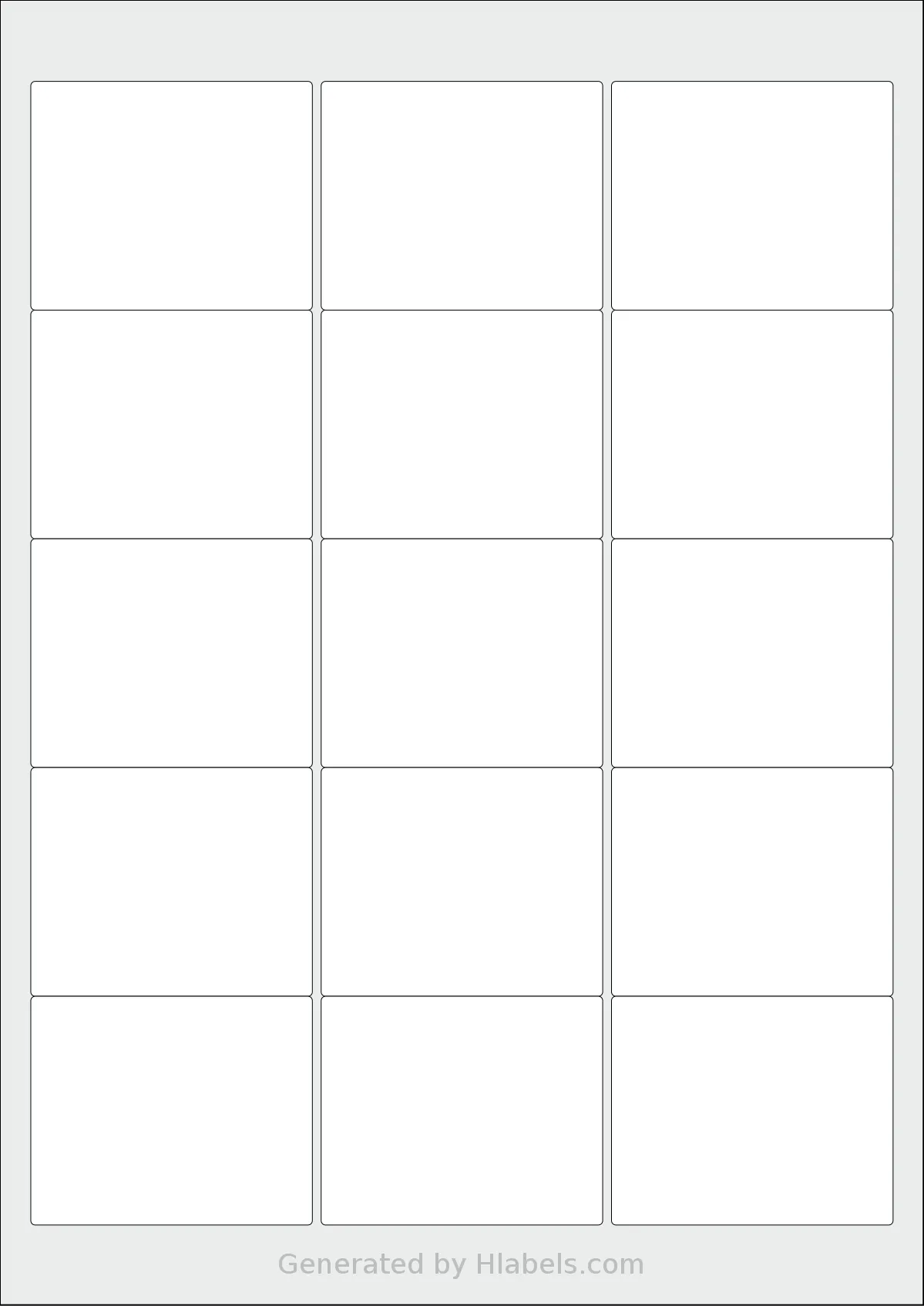 AALabels® AAS015 template with 15 rectangular 64 x 52 millimeter labels per sheet, on A4-size adhesive blank label sheets.