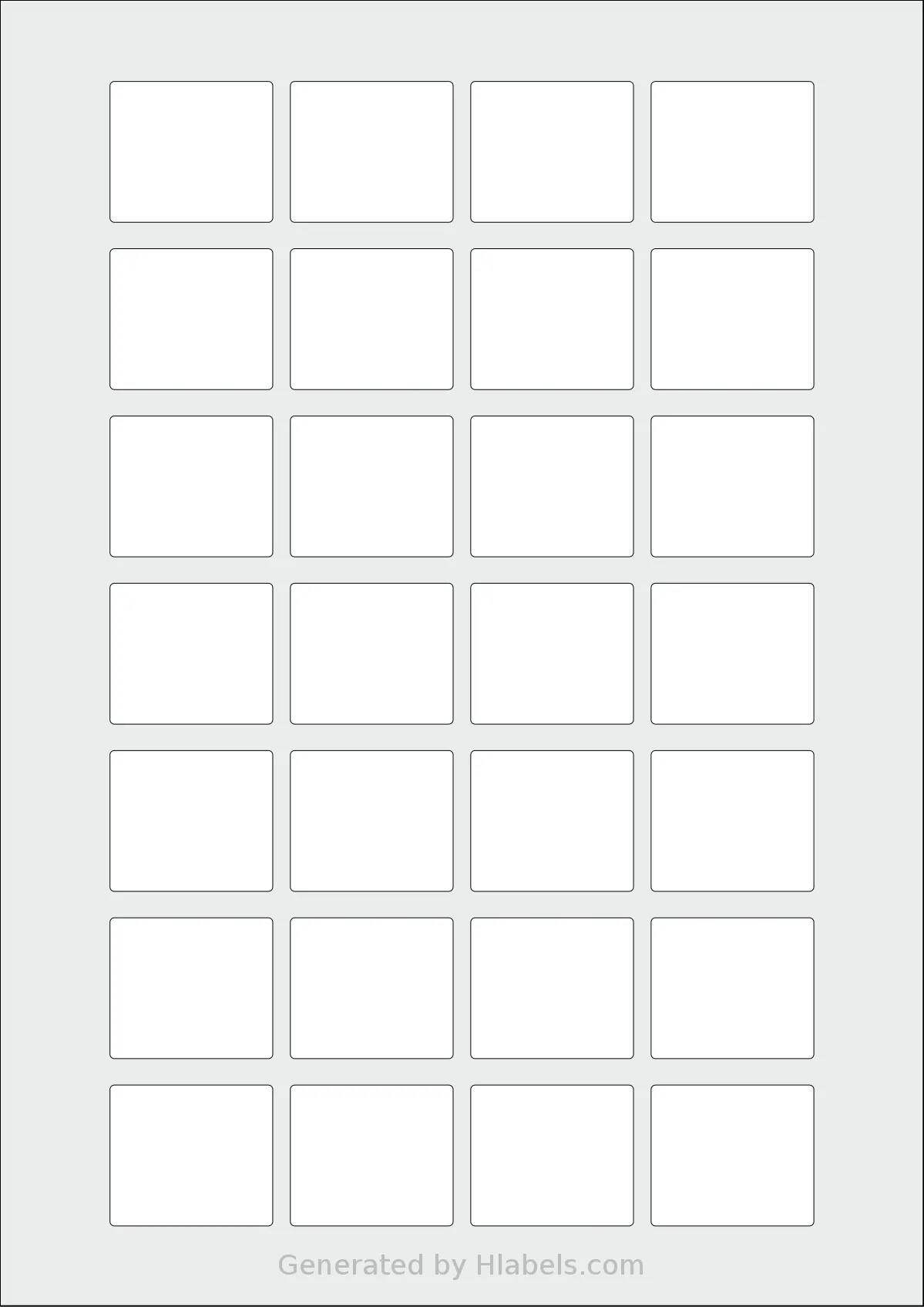 AALabels® AAS028 template with 28 rectangular 37 x 32 millimeter labels per sheet, on A4-size adhesive blank label sheets.