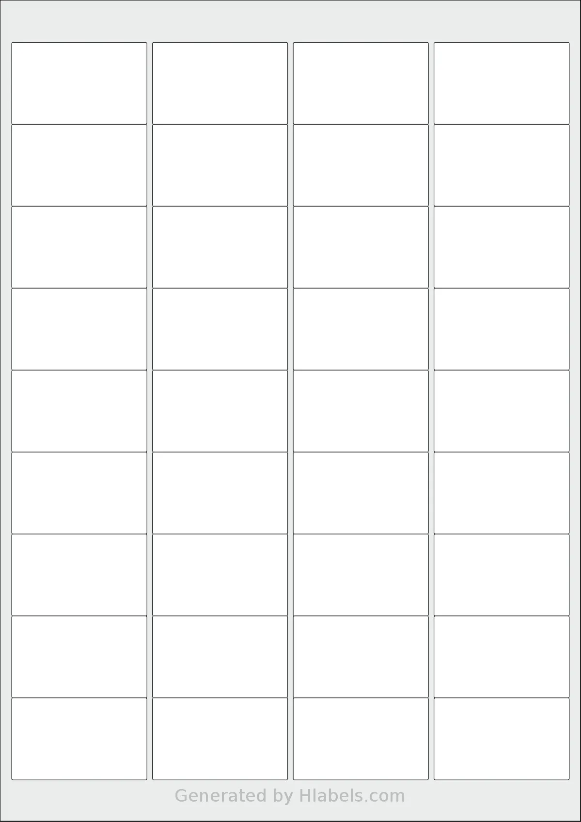 AALabels® AAS036 template with 36 rectangular 48.9 x 29.6 millimeter labels per sheet, on A4-size adhesive blank label sheets.