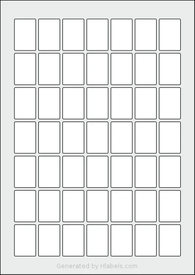 AALabels® AAS049 template with 49 rectangular 23 x 34 millimeter labels per sheet, on A4-size adhesive blank label sheets.