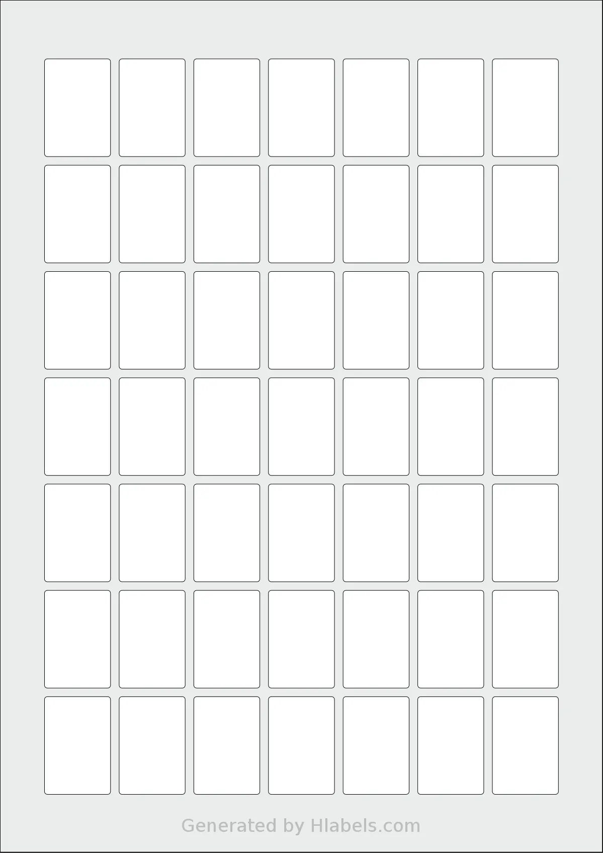 AALabels® AAS049 template with 49 rectangular 23 x 34 millimeter labels per sheet, on A4-size adhesive blank label sheets.