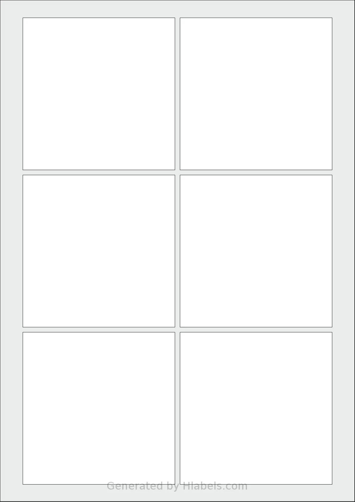 AALabels® AASC06 template with 6 square 90 x 90 millimeter labels per sheet, on A4-size adhesive blank label sheets.
