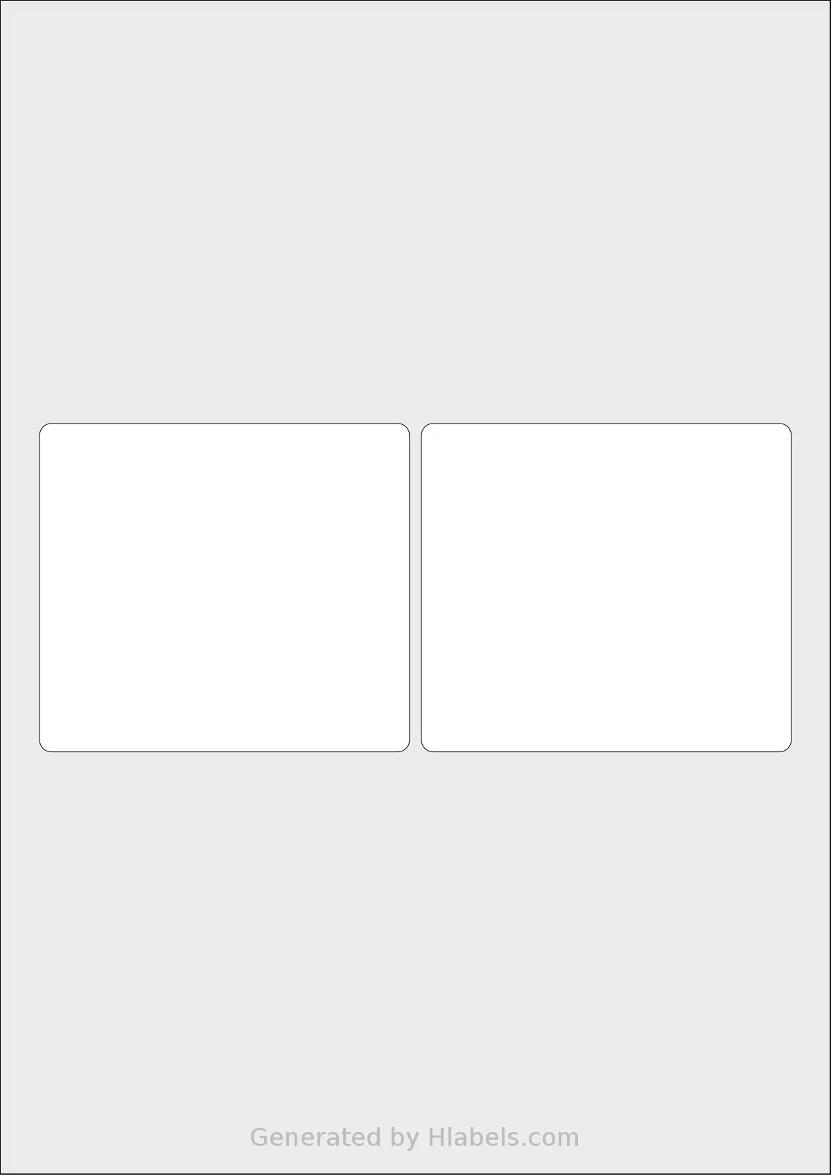 AALabels® AASE02 template with 2 rectangular 93.5 x 83 millimeter labels per sheet, on A4-size adhesive blank label sheets.