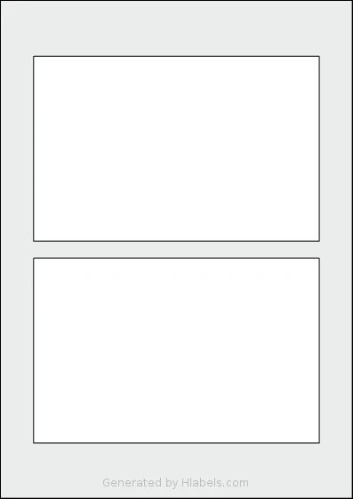 AALabels® AAT002 template with 2 rectangular 170 x 110 millimeter labels per sheet, on A4-size adhesive blank label sheets.