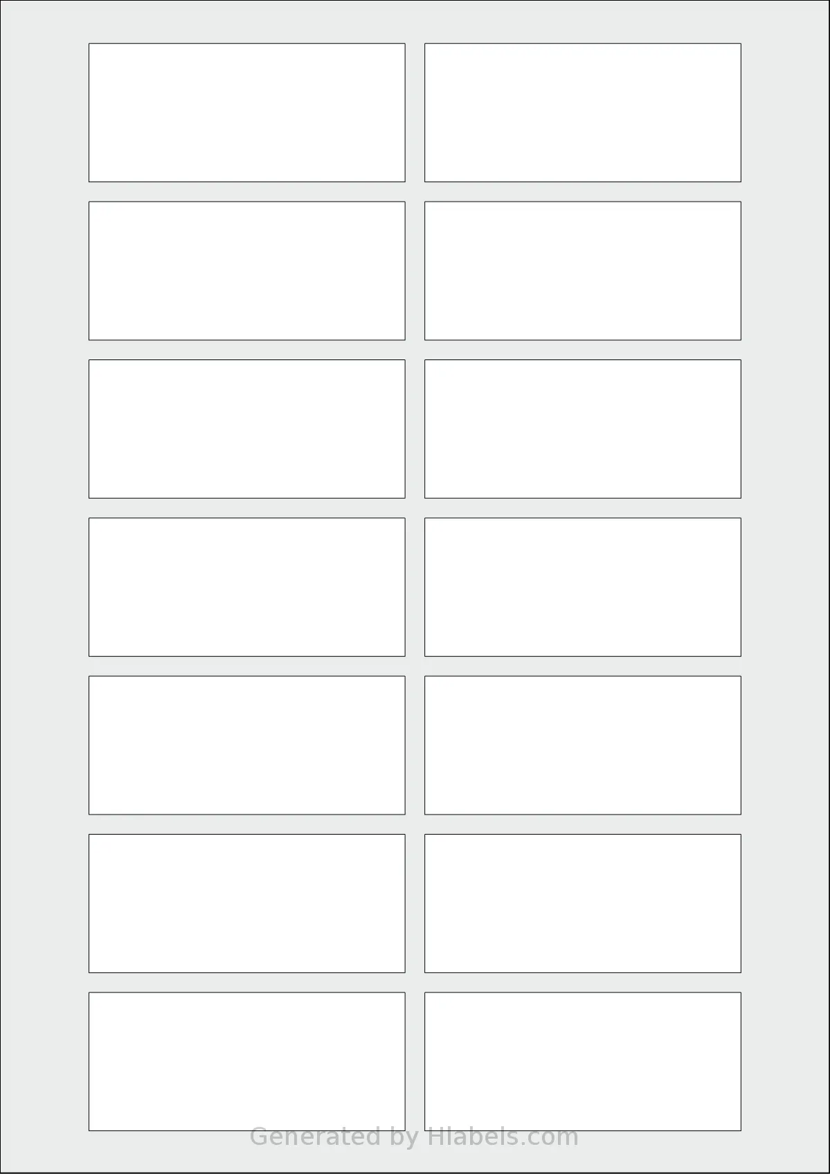 AALabels® AAT014 template with 14 rectangular 80 x 35 millimeter labels per sheet, on A4-size adhesive blank label sheets.