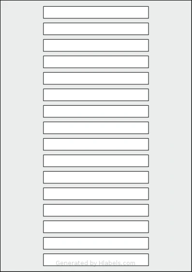 AALabels® AAT016 template with 16 rectangular 115 x 13 millimeter labels per sheet, on A4-size adhesive blank label sheets.