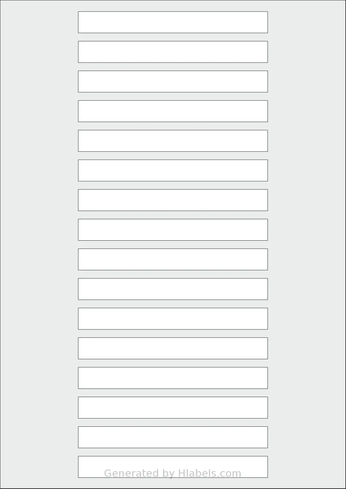AALabels® AAT016 template with 16 rectangular 115 x 13 millimeter labels per sheet, on A4-size adhesive blank label sheets.
