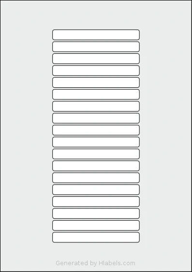 AALabels® AAT018 template with 18 rectangular 95 x 11 millimeter labels per sheet, on A4-size adhesive blank label sheets.