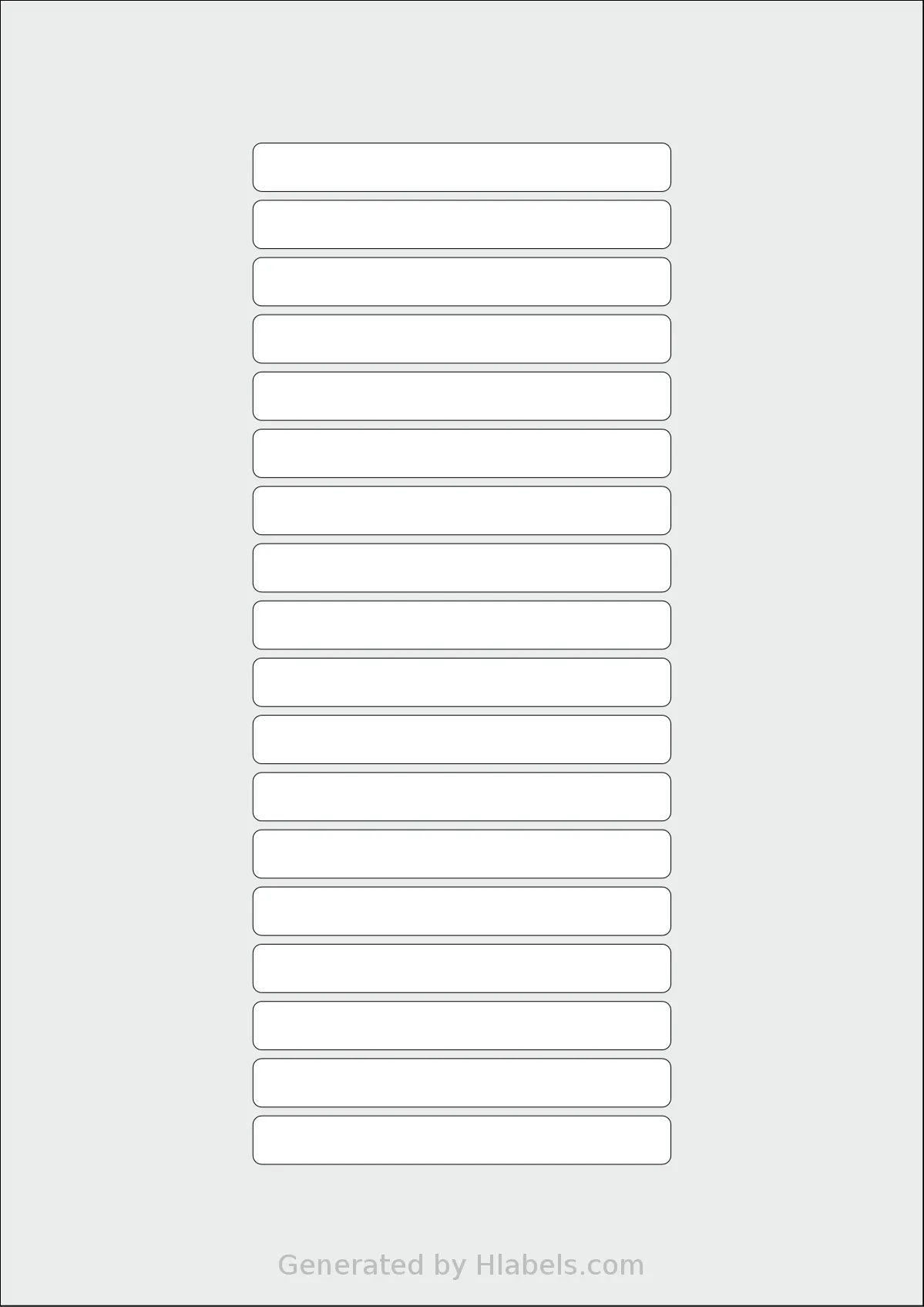 AALabels® AAT018 template with 18 rectangular 95 x 11 millimeter labels per sheet, on A4-size adhesive blank label sheets.