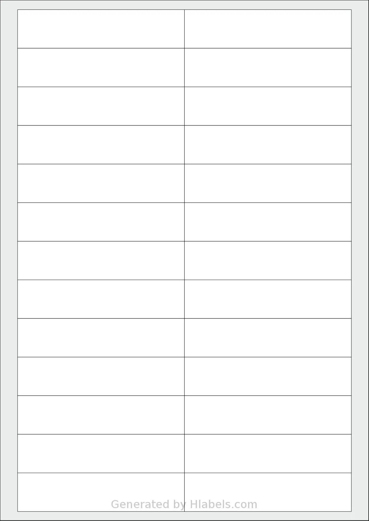 AALabels® AAT026 template with 26 rectangular 95 x 22 millimeter labels per sheet, on A4-size adhesive blank label sheets.