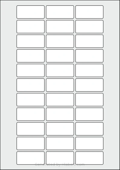 AALabels® AAT033 template with 33 rectangular 48.5 x 22.5 millimeter labels per sheet, on A4-size adhesive blank label sheets.