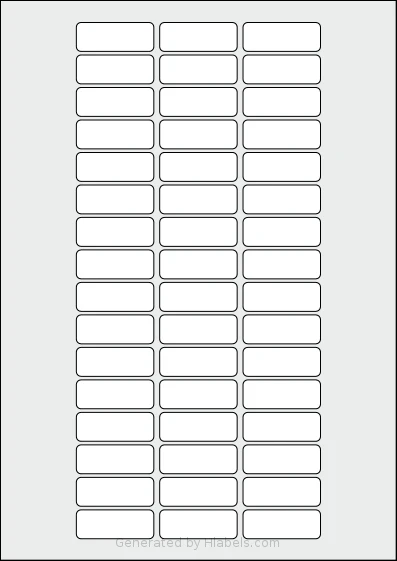 AALabels® AAT048 template with 48 rectangular 41 x 15.3 millimeter labels per sheet, on A4-size adhesive blank label sheets.