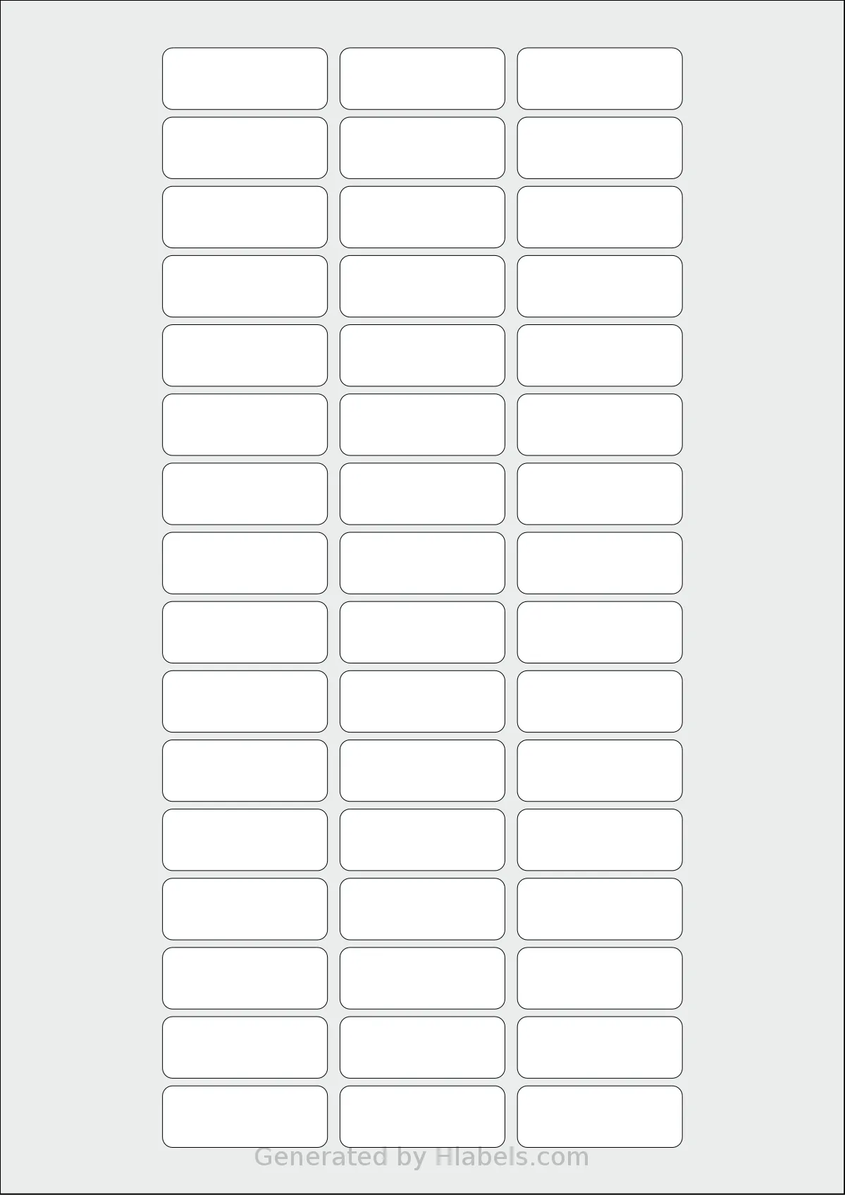 AALabels® AAT048 template with 48 rectangular 41 x 15.3 millimeter labels per sheet, on A4-size adhesive blank label sheets.