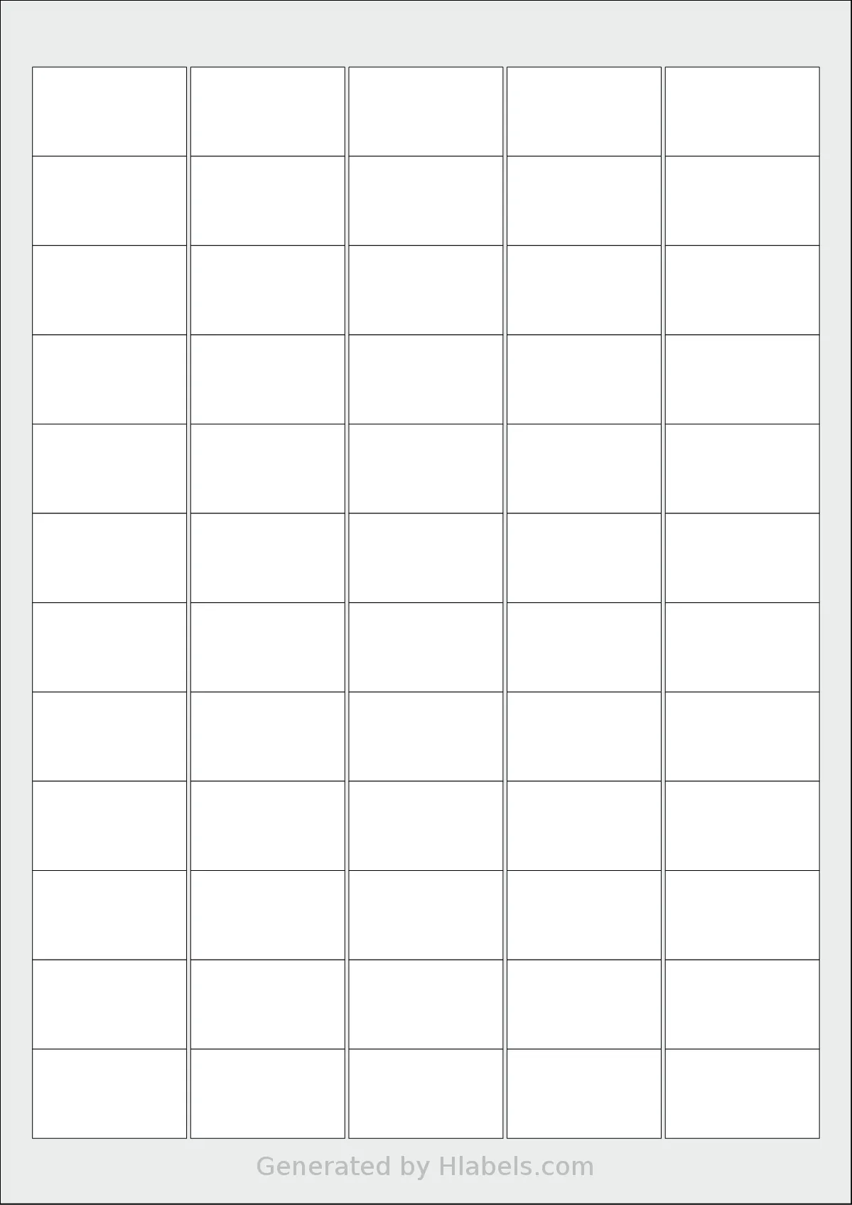 AALabels® AAT060 template with 60 rectangular 38 x 22 millimeter labels per sheet, on A4-size adhesive blank label sheets.