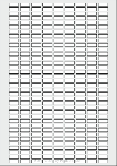 AALabels® AAU324 template with 324 rectangular 17 x 6 millimeter labels per sheet, on A4-size adhesive blank label sheets.